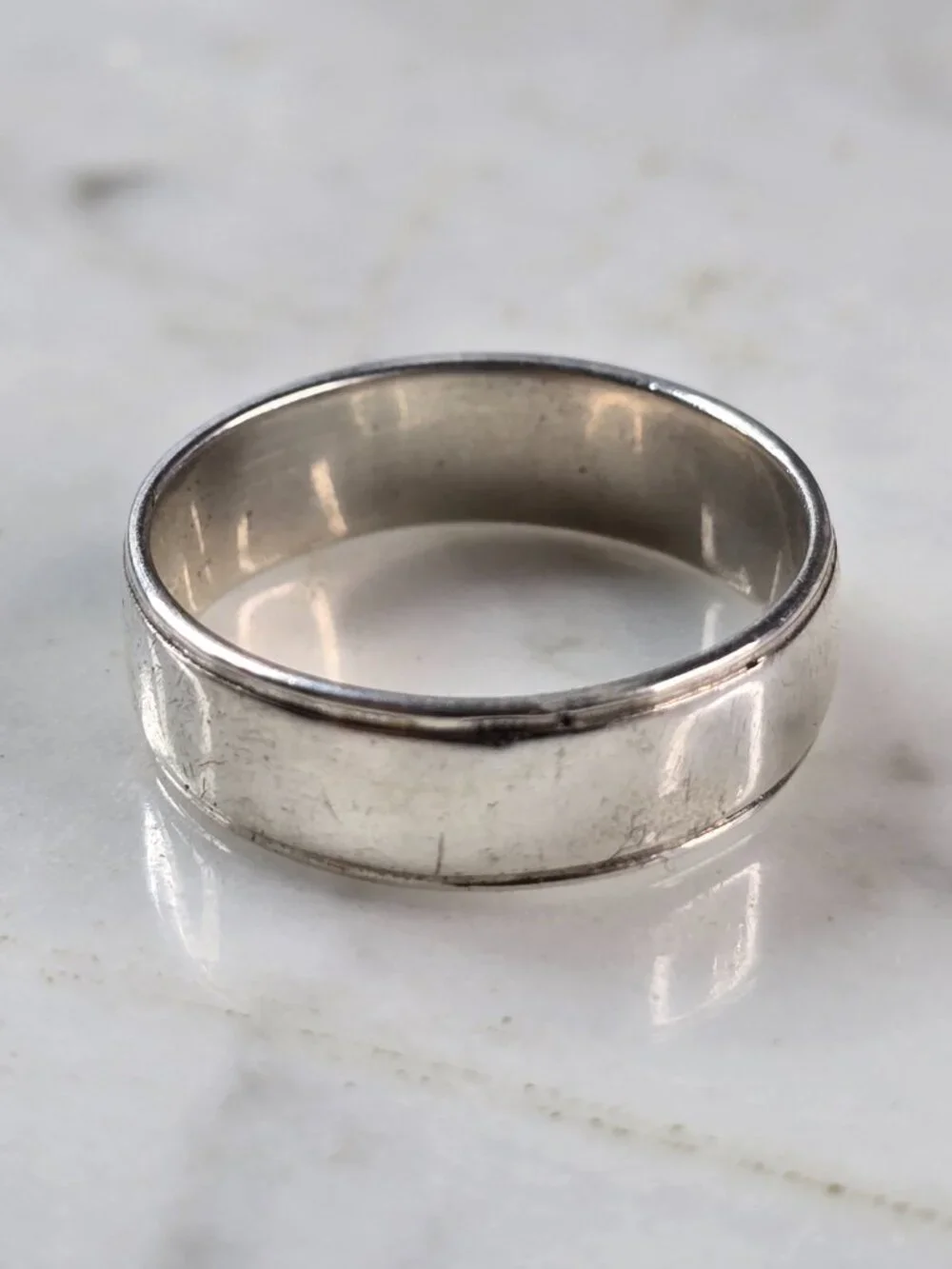 Mens Vintage Estate Sterling Silver Southwestern Turquoise Band Ring 6.1g E633